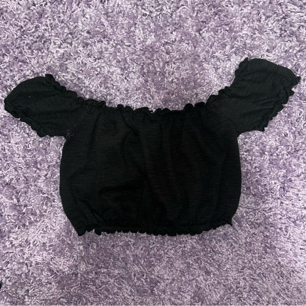 forever 21 off shoulder waffle knit top